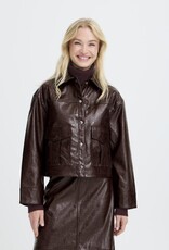 B.Young Daina Faux Leather Skirt in Chocolate