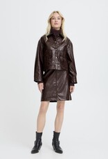 B.Young Daina Faux Leather Skirt in Chocolate