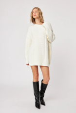 John and Jenn Kylo Cable Knit Sweater Dress in Frothed Cream