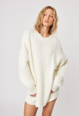 John and Jenn Kylo Cable Knit Sweater Dress in Frothed Cream