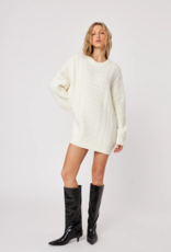 John and Jenn Kylo Cable Knit Sweater Dress in Frothed Cream