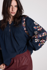 Louizon Ploum Embroidered Blouse in Navy