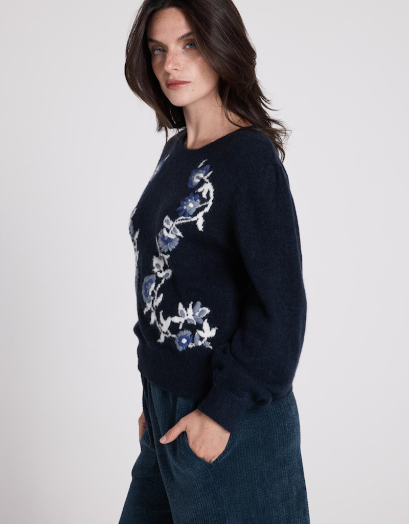 Louizon Yacopo Mohair and Wool Knit in Navy