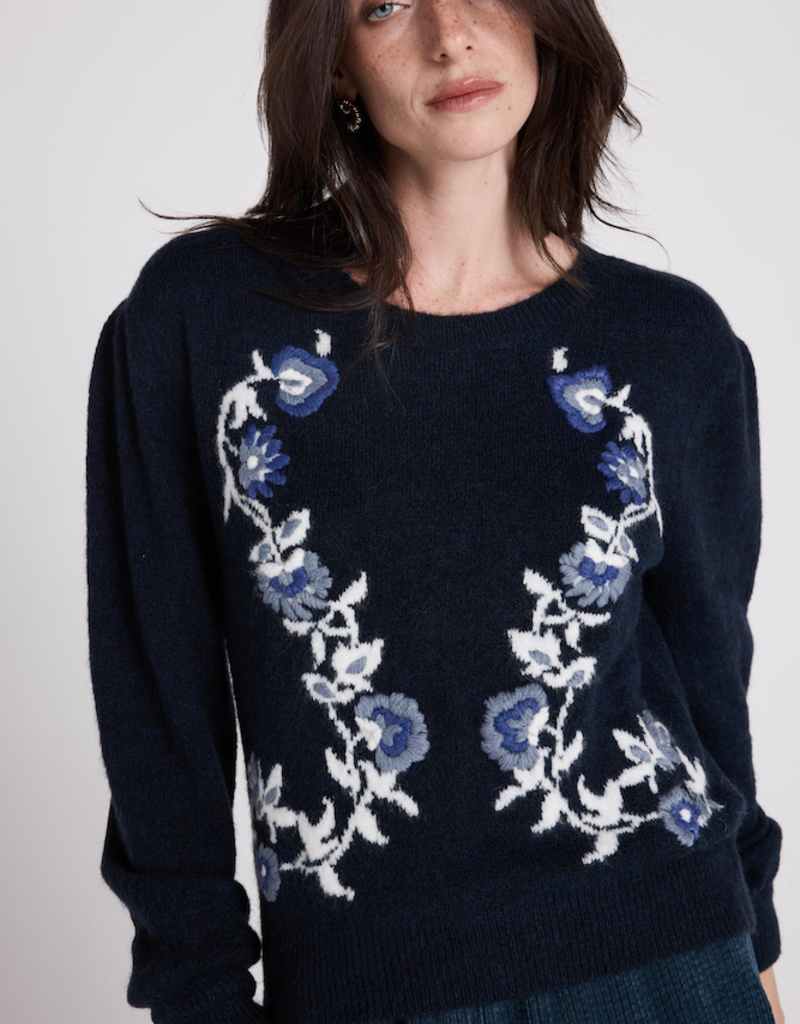 Louizon Yacopo Mohair and Wool Knit in Navy