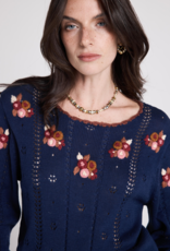 Louizon Gayati Embroidered Knit in Navy
