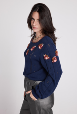 Louizon Gayati Embroidered Knit in Navy