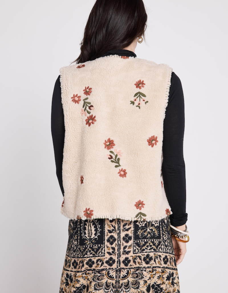 Louizon Yamina Cotton Embroidered Fleece Vest