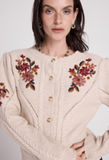 Louizon Varsow Embroidered Cardigan in Ecru