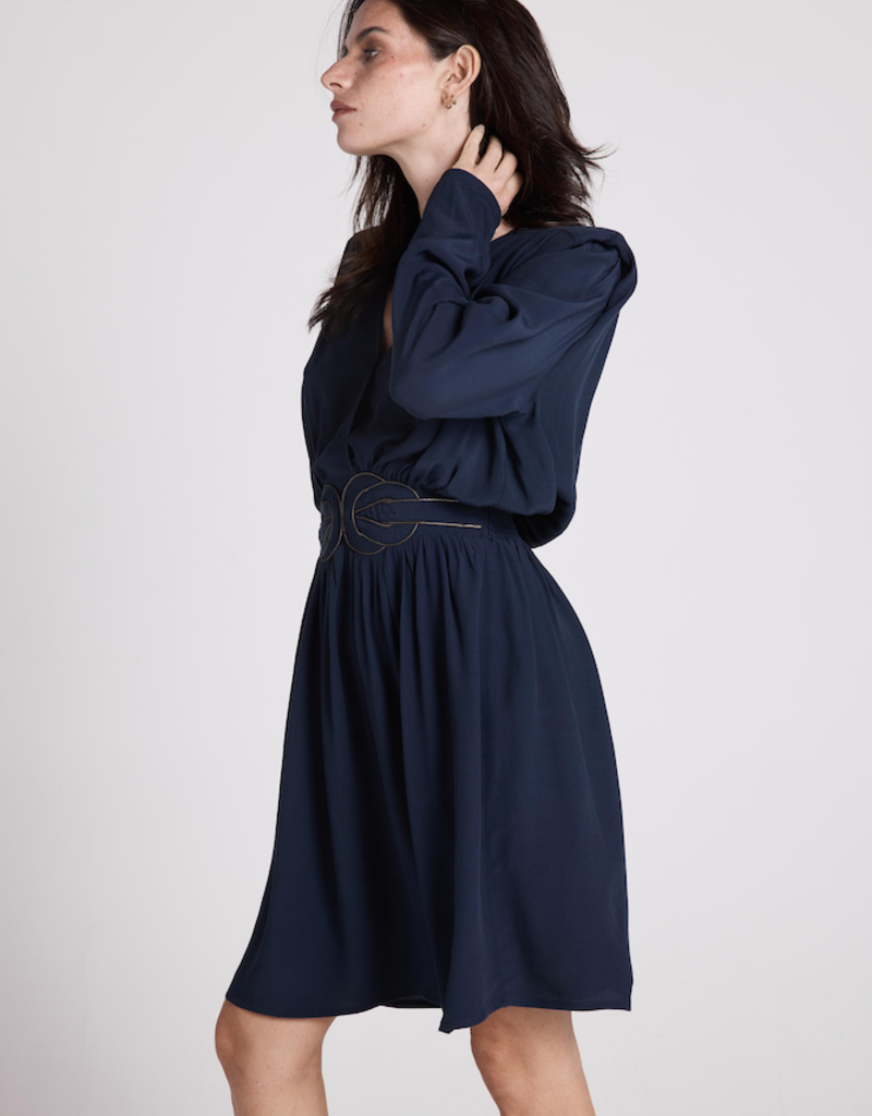 Louizon Filante Mini Dress with Belt Detail