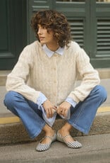 Cream Junah Woven Cardigan in Oat