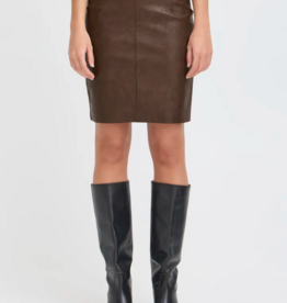 B.Young Kilavi Faux Leather Skirt In Coffee Bean