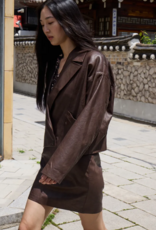 B.Young Kilavi Faux Leather Skirt In Coffee Bean