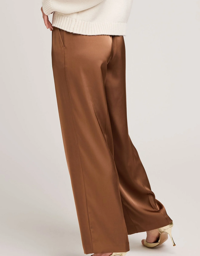 Gentle Fawn Amelie Satin Pant in Chestnut