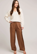 Gentle Fawn Amelie Satin Pant in Chestnut