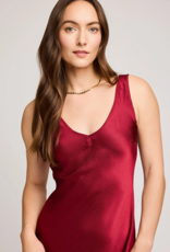 Gentle Fawn Astra Satin Midi Dress in Crimson
