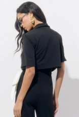 Adelyn Rae Lanis Short Overlay Jacket with Gold Button Closure