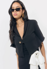 Adelyn Rae Lanis Short Overlay Jacket with Gold Button Closure