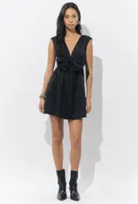 Adelyn Rae Elaine Bow Tafeta Mini Dress in Black