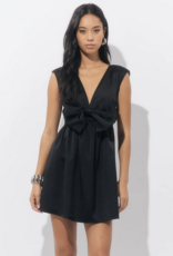 Adelyn Rae Elaine Bow Tafeta Mini Dress in Black