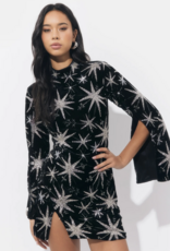 Adelyn Rae Eden Velvet Embellished Mini in Black