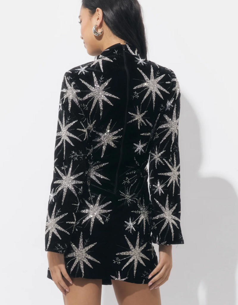 Adelyn Rae Eden Velvet Embellished Mini in Black