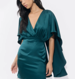 Adelyn Rae Aria Satin Cape Mini Dress *XS Left*