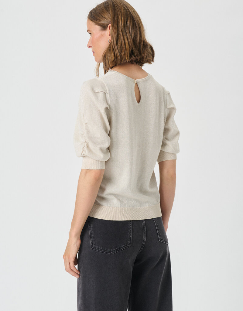 Part Two Varaia Sparkle Knit Pullover in Whitecap Grey