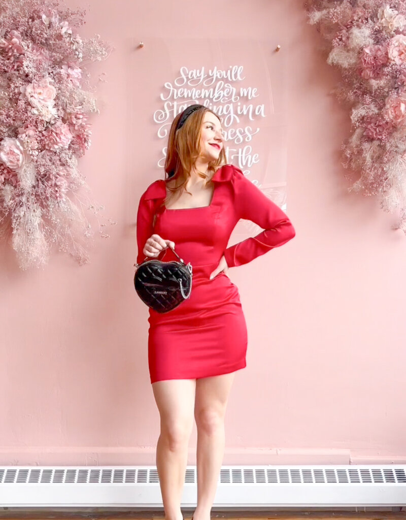 Adelyn Rae Ashley Bow Satin Mini Dress (FINAL SALE)