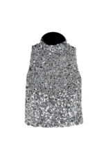 ASTRID Pixie Silver Sequin Crop Tank