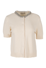 ASTRID Embellished Collar Cardigan in Cream