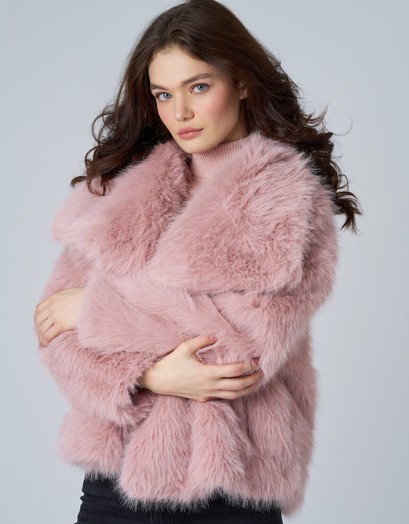 ASTRID Pink Furry Short Coat