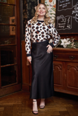 Angel Eye Derby Satin Skirt in Black