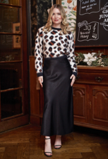 Angel Eye Derby Satin Skirt in Black