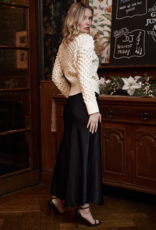 Angel Eye Derby Satin Skirt in Black