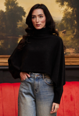 Angel Eye Derby Cropped Turtleneck Sweater in Black