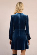 Molly Bracken Polina Velvet Mini Faux Wrap Dress