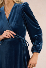 Molly Bracken Polina Velvet Mini Faux Wrap Dress