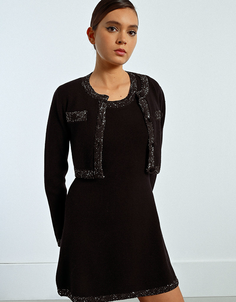 Molly Bracken Terra Knit Cardigan with Glitter Trim