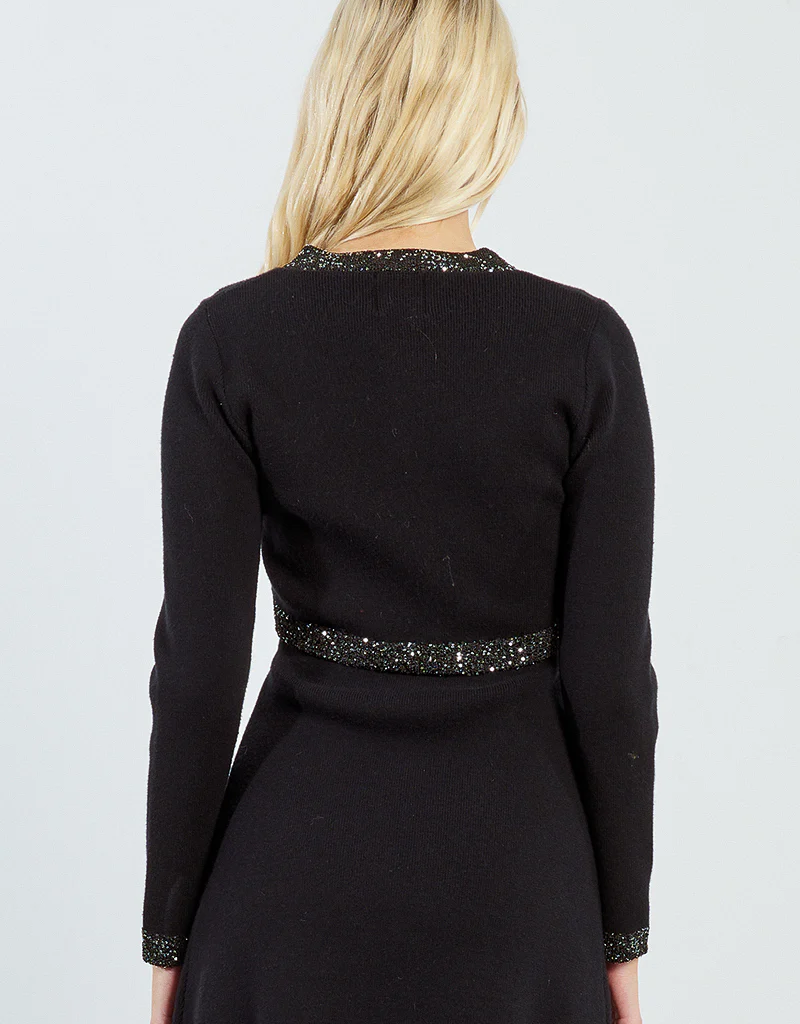 Molly Bracken Terra Knit Cardigan with Glitter Trim