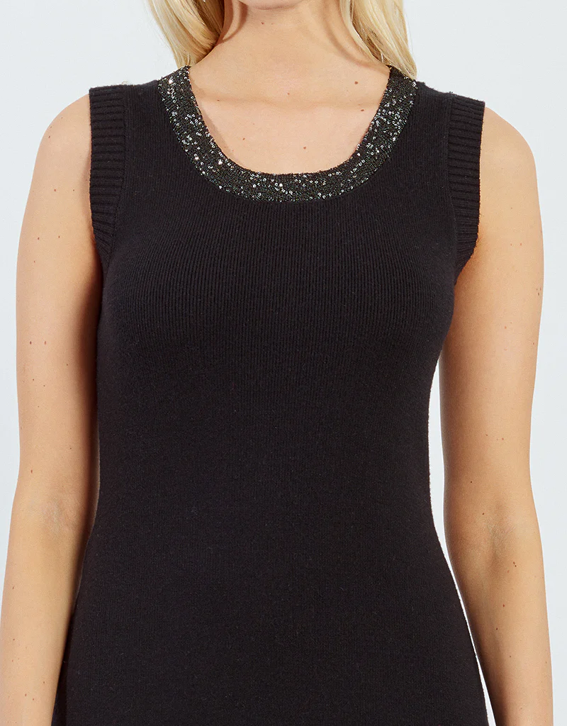 Molly Bracken Thalia Knit Dress with Glitter Trim