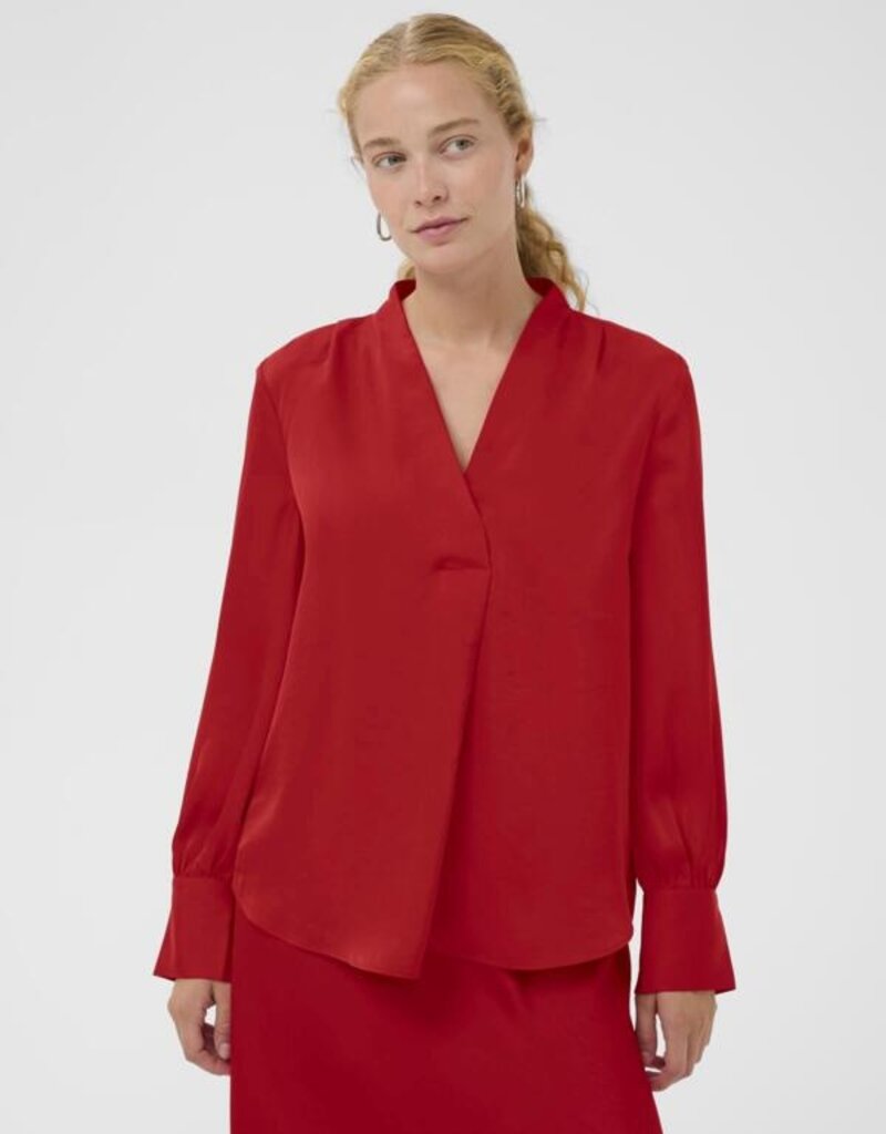 InWear Dawn Satin Blouse in Cranberry