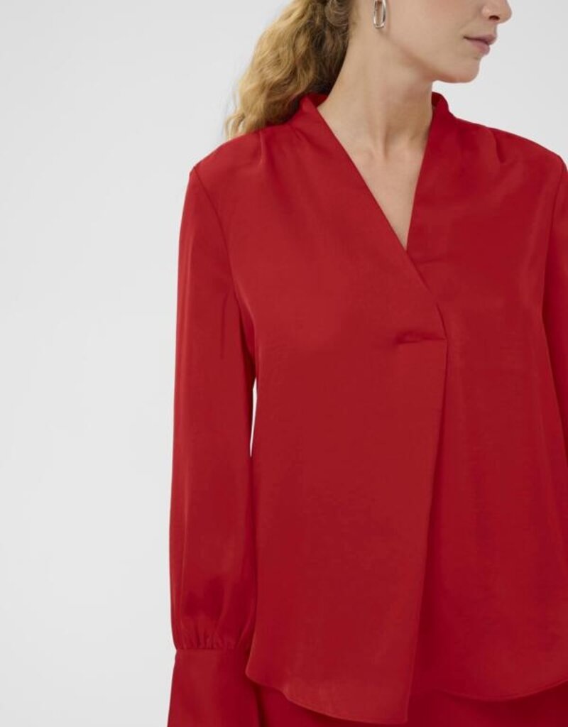 InWear Dawn Satin Blouse in Cranberry