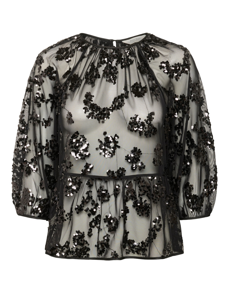 Part Two Vivan Blouse in Black Sequin