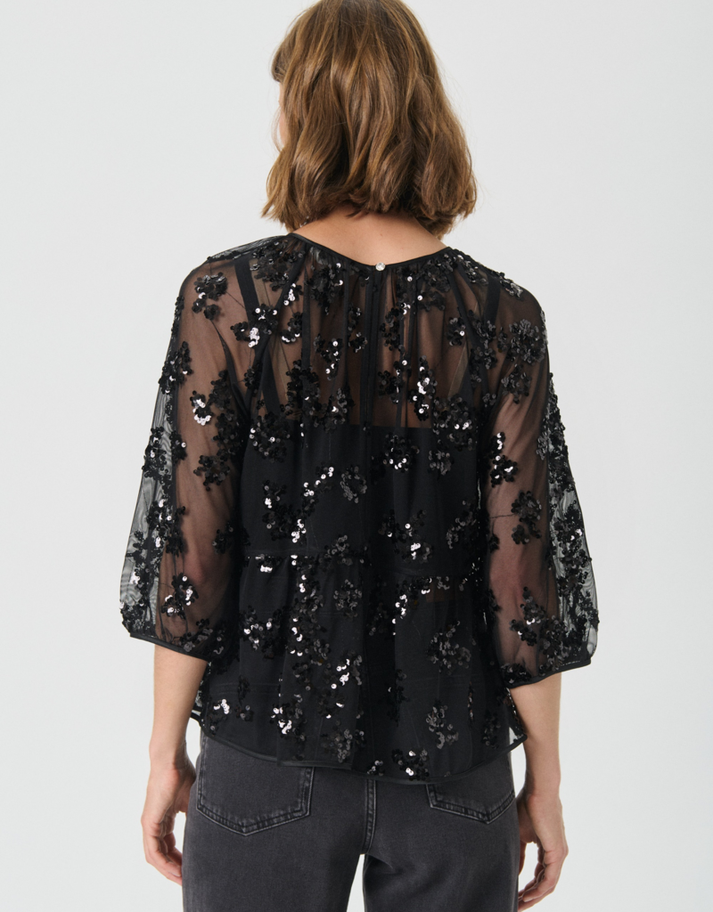 Part Two Vivan Blouse in Black Sequin