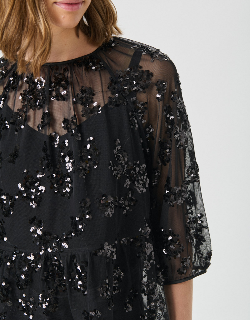 Part Two Vivan Blouse in Black Sequin