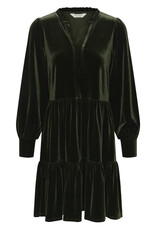 Part Two Viggase Velvet Dress in Rosin Green
