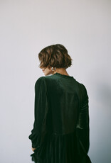 Part Two Viggase Velvet Dress in Rosin Green