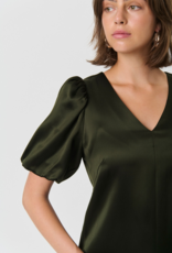 Part Two Ulva Satin Dress in Rosin Green