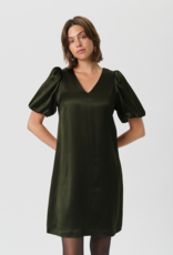 Part Two Ulva Satin Dress in Rosin Green