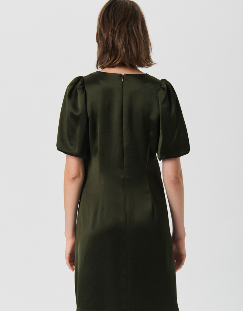Part Two Ulva Satin Dress in Rosin Green